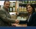 Buyer inspecting Italian food products on wholesale warehouse shelves to choose a reliable supplier