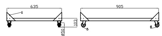 7003.0510-8129 Support For Saladette 2 Doors - Image 1