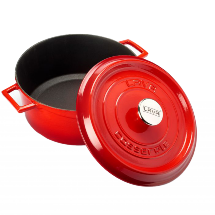 Lava Cast Iron Casserole Ø24 Red