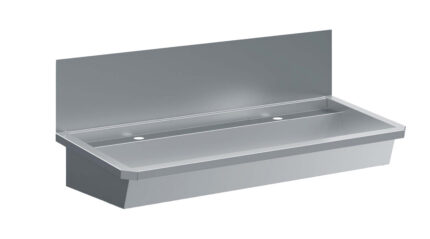 SS Wash Basin 2 Taps 1200MM Drain Plug And Splash Shield Included, Excluding Faucets