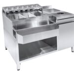 Cocktail Bar Station Incl. Sink, Glass Rinser, GN Containers And Speedrail For Bottles