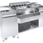 Cocktail Bar Station Incl. Sink, Glass Rinser, GN Containers, Speedrail For Bottles, Cutting Board And Waste Bin
