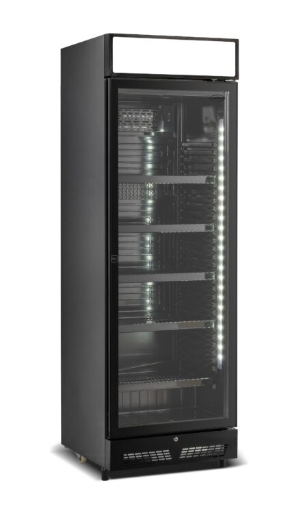 Refrigerator 1 Glass Door Black With Light Box SVE-450 Blc