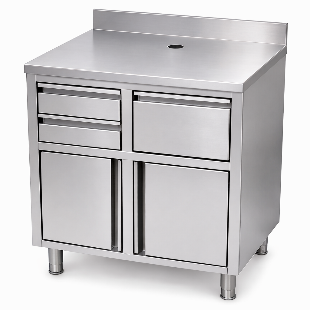 7088.1000 Stainless Steel Coffee Worktable 1000X600X1150 - Image 1