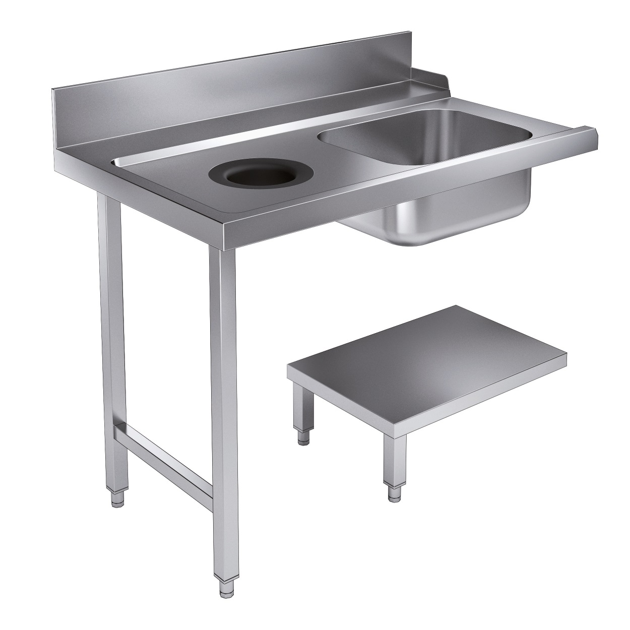 7106.0015-15495 Entry Table Bottom Shelf With Waste Hole 1200 Left For 7280.0045-0046 - Image 1