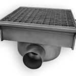 Stainless Steel Drain 300X265 With 2 Exits For Slotted Channel