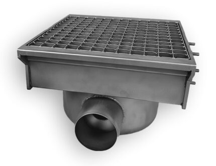 Stainless Steel Drain 300X265 With 2 Exits For Slotted Channel
