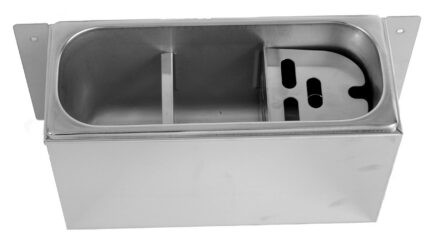 Sink For Ice Cream Scoop 330X120X150 With Water Drain Hole, Water Connection And Overflow Pipe