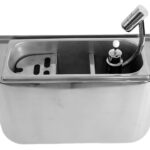 Sink For Ice Cream Scoop With Scoop Shower 410X120X270 With Water Drain Hole, Water Connection And Overflow Pipe