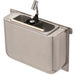 Sink For Ice Cream Scoop With Scoop Shower 410X120X270 With Water Drain Hole, Water Connection And Overflow Pipe