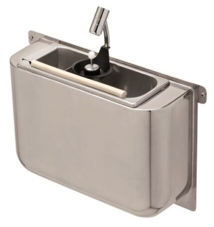 Sink For Ice Cream Scoop With Scoop Shower 410X120X270 With Water Drain Hole, Water Connection And Overflow Pipe