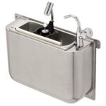 Sink For Ice Cream Scoop With Water Tap And Scoop Shower 410X120X270 With Water Drain Hole, Water Connection And Overflow Pipe