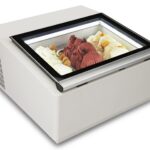 Countertop Model Ice Cream Display White Opens On The Operating Side