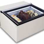 Countertop Model Ice Cream Display White Opens On The Customer Side