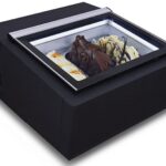 Countertop Model Ice Cream Display Black Opens On The Customer Side
