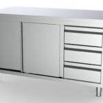 700 Worktable Sliding Doors Drawers Right 1600