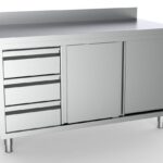 700 Worktable Sliding Doors Drawers Left With Upstand 1600