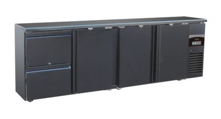 Barcooler Black 3 Doors And 2 Drawers