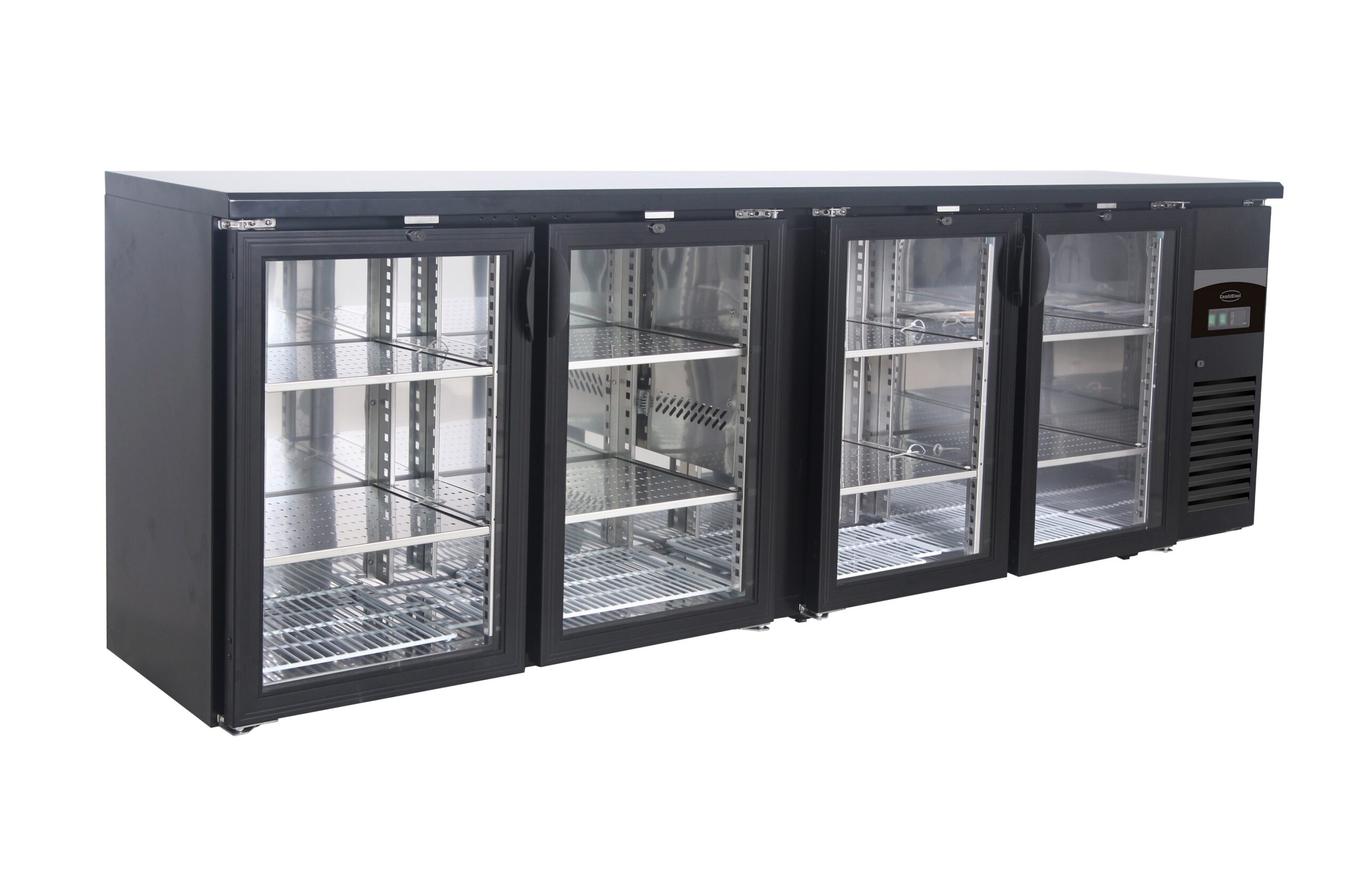 Bar Cooler, Black — 4 Glass Doors Backbar Cooler Black 4 Glass Doors *transport On Request* - Image 1