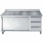 700 Worktable Sliding Doors Drawers Upstand 1800