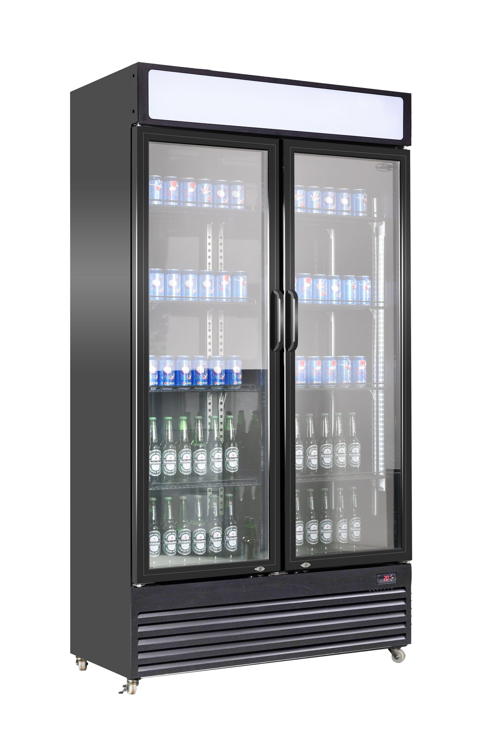 7455.139420FLAT20canopy20metal20front Refrigerator 2 Glass Doors BEZ-780 Gd Black - Image 1