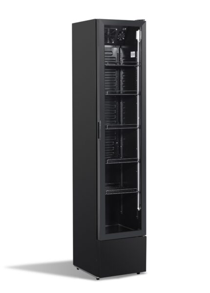 Glass Door Refrigerator Narrow Black NAP-150