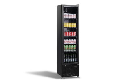 Glass Door Refrigerator Narrow Black NAP-250