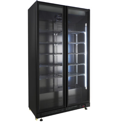 Refrigerator 2 Glass Doors Black NAP-850