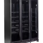 Refrigerator 3 Glass Doors Black NAP-1200 Ht - With Door Heating