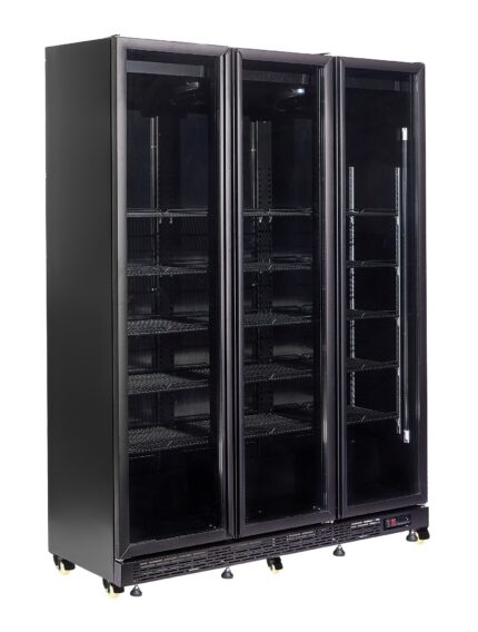 Refrigerator 3 Glass Doors Black NAP-1200 *transport On Request*