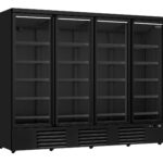 Refrigerator 4 Glass Doors Black JDE-2025R Bl *transport On Request* **note: There Is A Higher Inrush Current, Which Makes A Circuit Breaker With Type C Characteristic Necessary.**