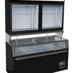 Wall Mounted Freezer Unit Black 2 Glass Doors