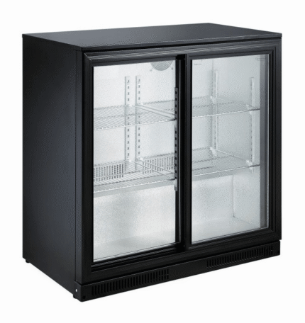 Backbar Cooler Black 2 Sliding Doors