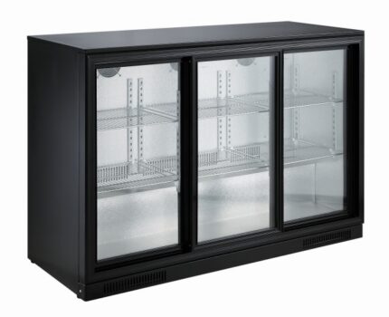 Backbar Cooler Black 3 Sliding Doors