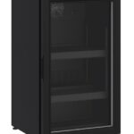 Counter Top Glass Door Refrigerator 136L Black