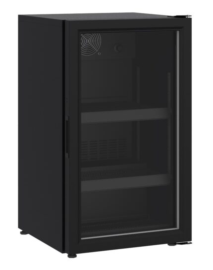 Counter Top Glass Door Refrigerator 136L Black