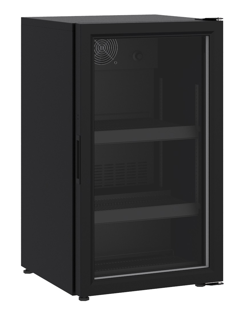 7464.0015-14670 Counter Top Glass Door Refrigerator 136L Black - Image 1