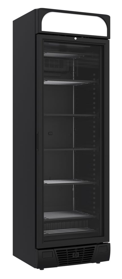 Freezer 1 Glass Door Black 382L