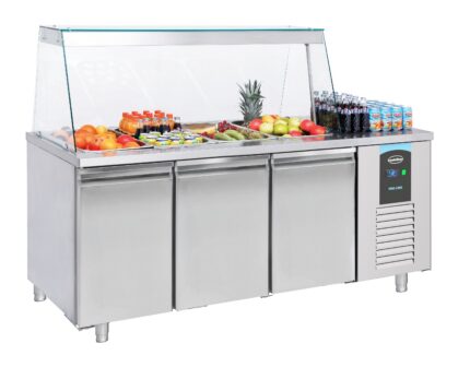Saladette 3 Doors 4x 1/1GN Container