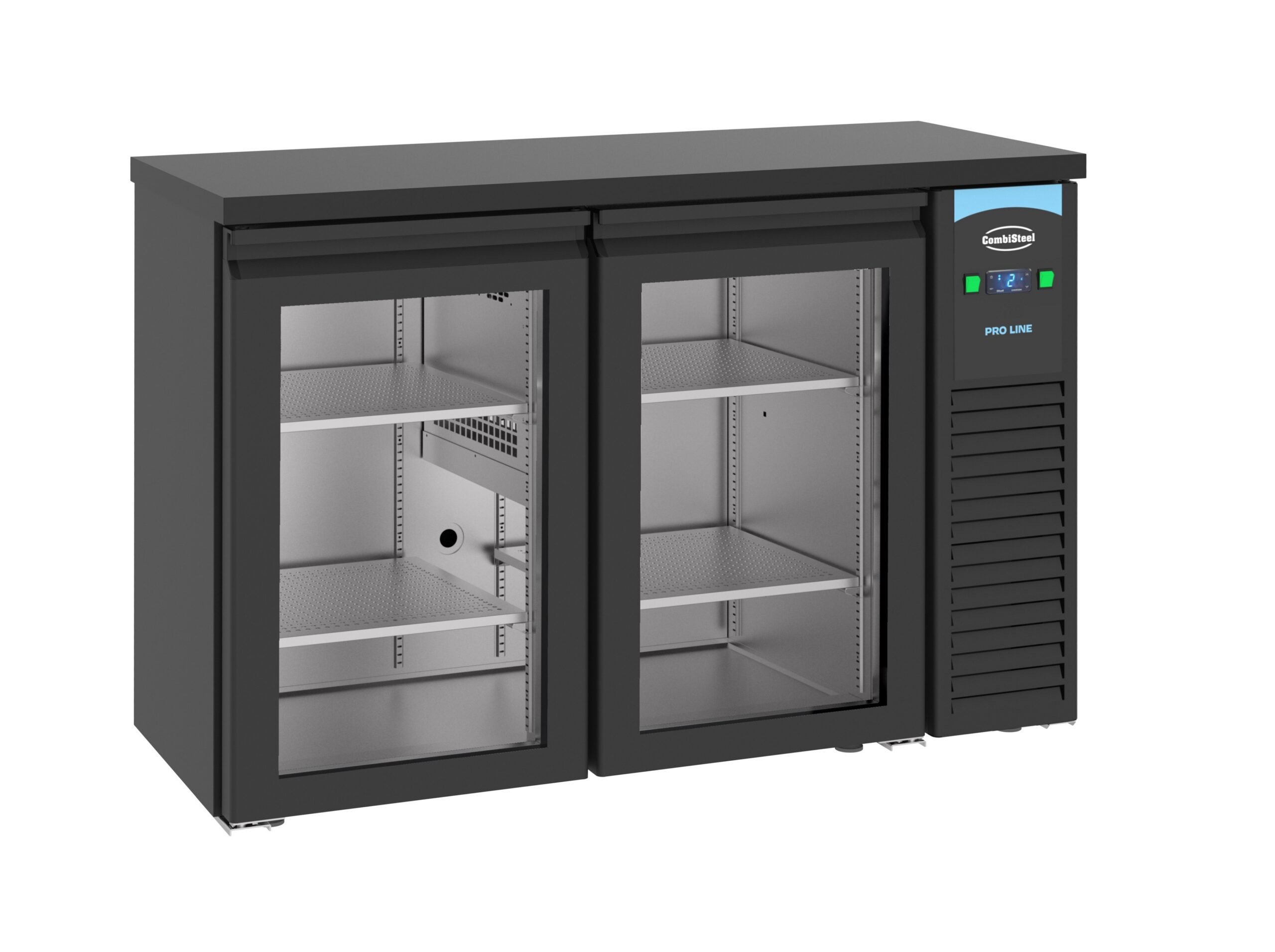 Bar Cooler, Black — 2 Glass Doors Barcooler Black 2 Glass Doors - Image 1