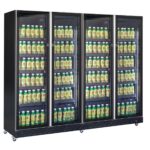 Refrigerator 4 Glass Doors Black *transport On Request*