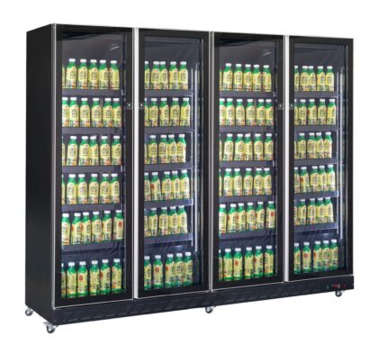 Refrigerator 4 Glass Doors Black *transport On Request*