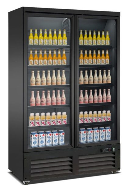 Freezer 2 Glass Doors Black CEB-1200F Bl