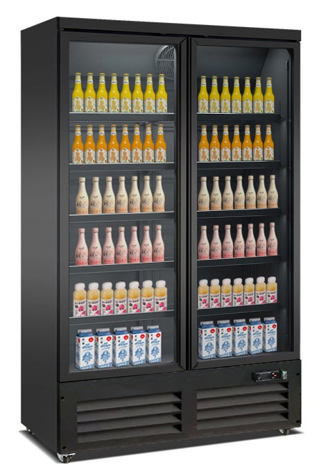 7526_0105_1 Refrigerator 2 Glass Doors Black CEB-1200R Bl - Image 1