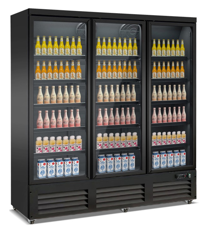 7526_0110_1-1 Freezer 3 Glass Doors Black CEB-1600F Bl - Image 1