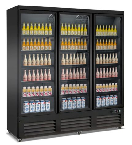 Refrigerator 3 Glass Doors Black CEB-1600R Bl