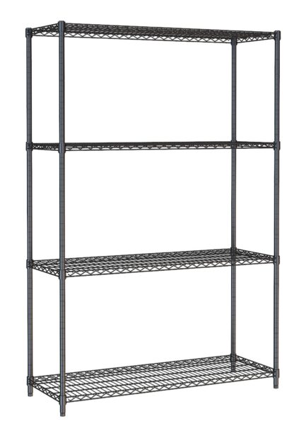 Shelf Units 4 Levels 1200 Black Flat Packed