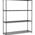 Shelf Units 4 Levels 1500 Black Flat Packed