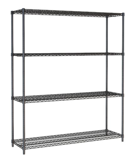 Shelf Units 4 Levels 1500 Black Flat Packed