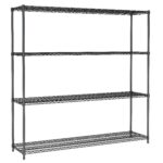 Shelf Units 4 Levels 1800 Black Flat Packed